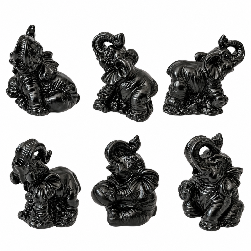Set van 6 Olifanten beeldjes 