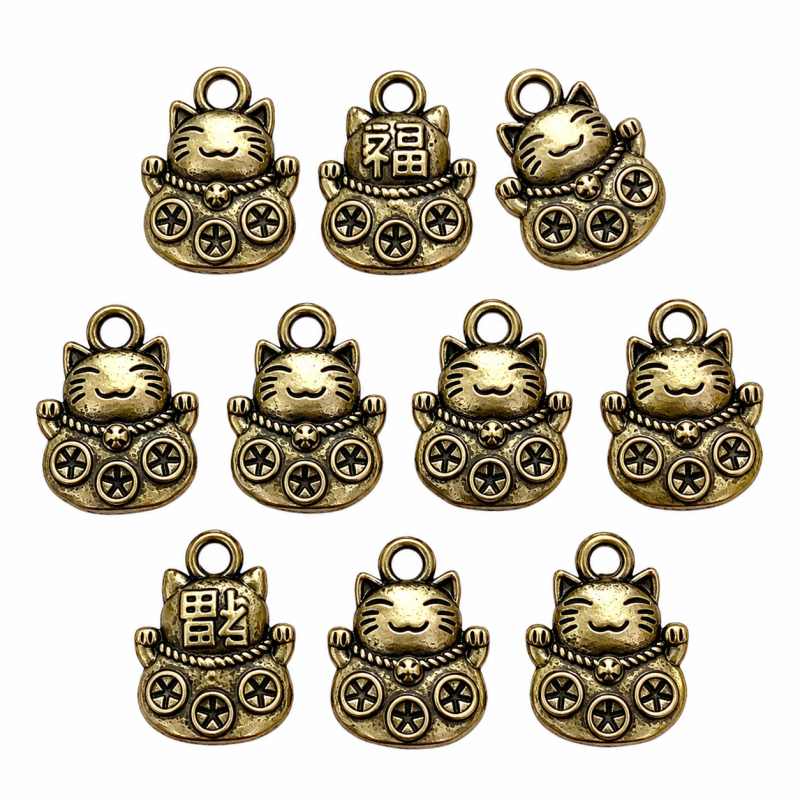 Bedeltjes Lucky cat 10 stuks 