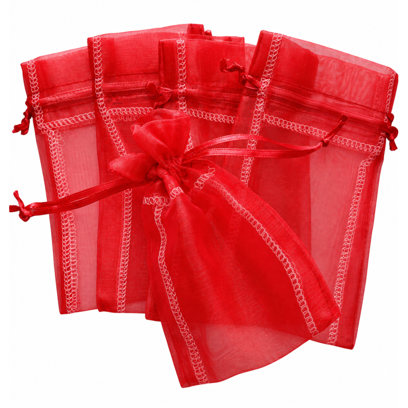 Organza zakje 8,5x13cm Rood
