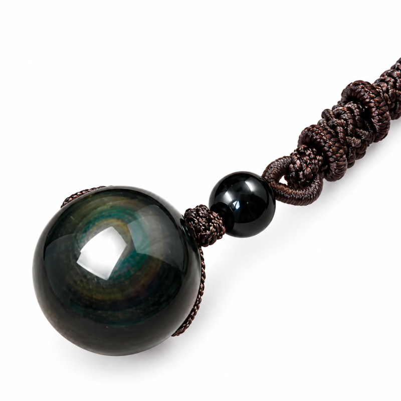 Ketting met Obsidiaan natuursteen hanger