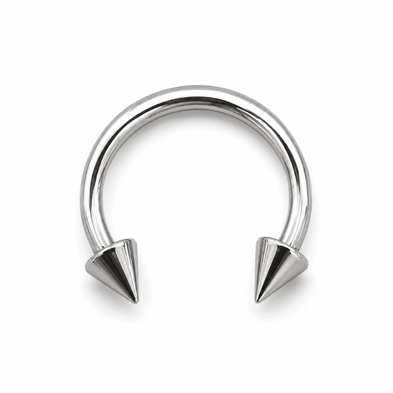 Hoefijzer Piercing Spikes Zilverkleurig