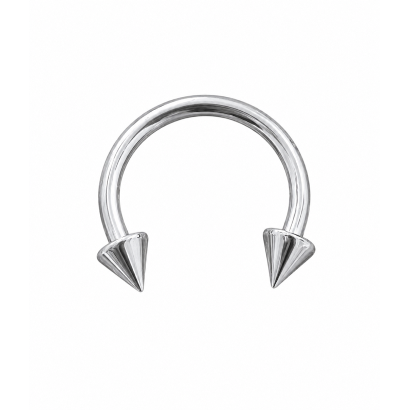 Hoefijzer Piercing Spikes Zilverkleurig