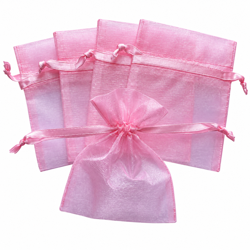 Organza zakje 8x10cm Parelmoer Roze