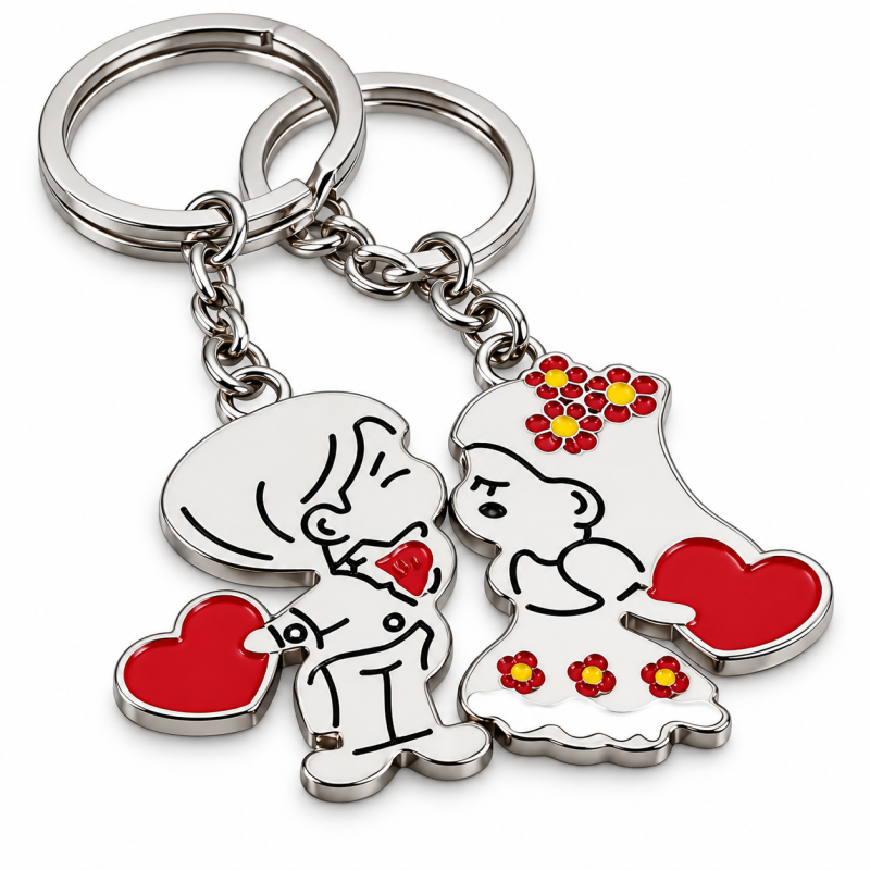 Set van 2 sleutelhangers Liefde Meisje en Jongen