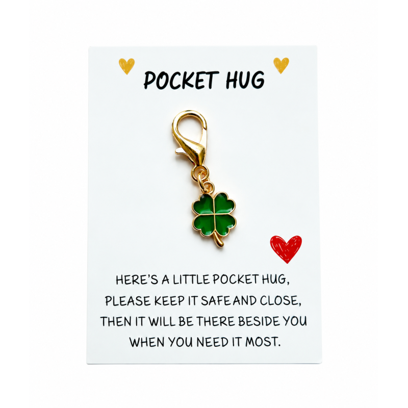 Pocket hug Sleutelhanger Klavertje 4