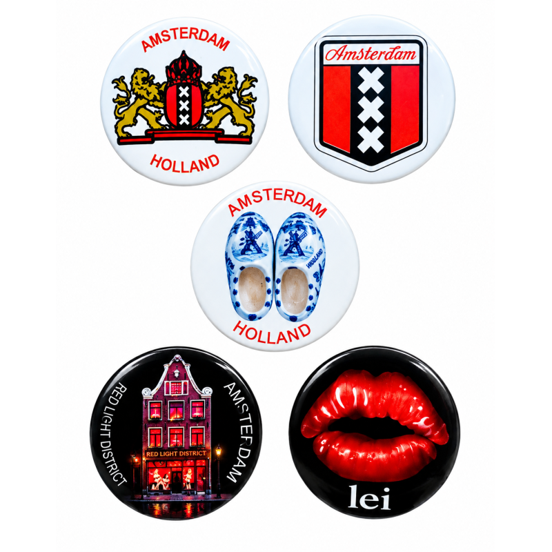 Buttons Amsterdam 5 stuks