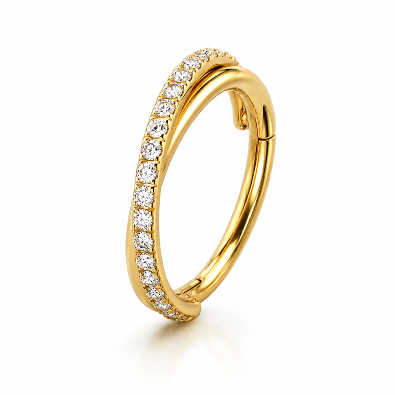Piercing Ring Gedraaid Goudkleurig 