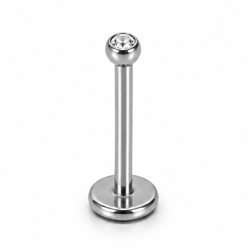 Labret Piercing Crystal Ball Mini Zilverkleurig