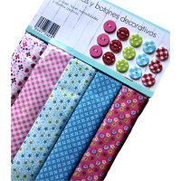 Decoratie set met Knopen en Stof