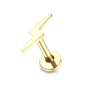 Labret Piercing Bliksem Goudkleurig 8x1.2 Labret Piercing Bliksem Goudkleurig 8x1.2