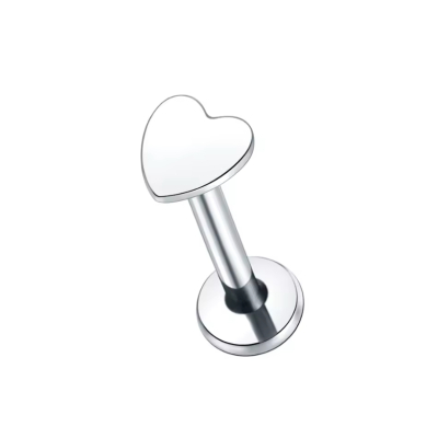 Labret Piercing Hartje Zilverkleurig 8x1.2
