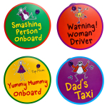 Purple Ronnie Car signs in 4 uitvoeringen