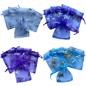 Organza zakje Vlinders 7x9cm in 4 kleuren Organza zakje Vlinders 7x9cm in 4 kleuren