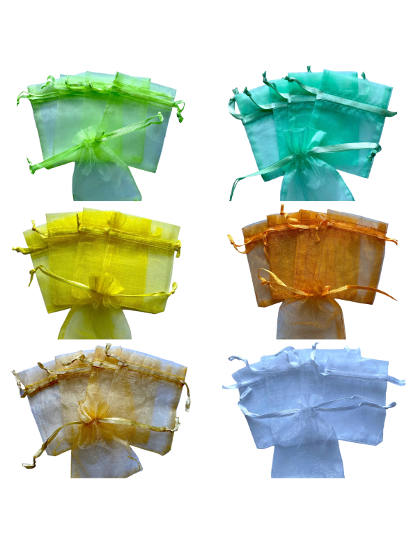 Organza zakjes 7x9cm diverse kleuren