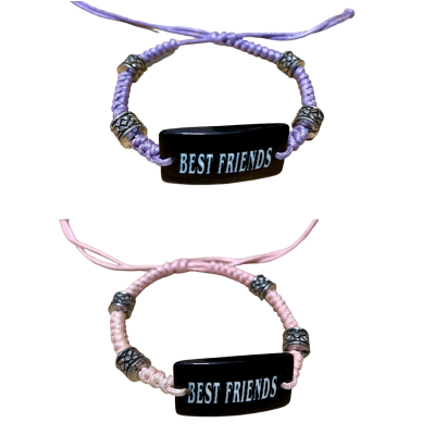 Armbandje met de tekst "Best friends" in 2 kleuren