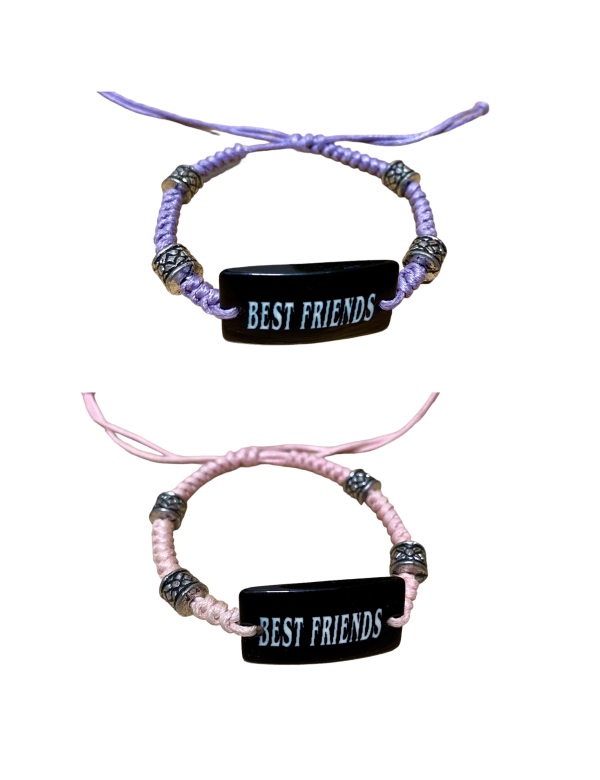 Armbandje met de tekst "Best friends" in 2 kleuren