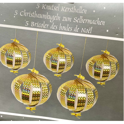 Kerstballen Knutselen Goudkleurig 5 stuks