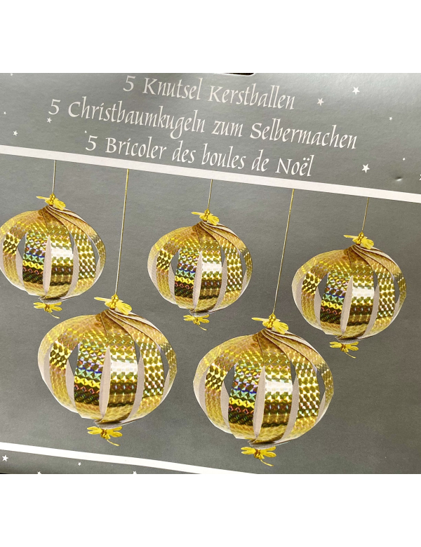 Kerstballen Knutselen Goudkleurig 5 stuks