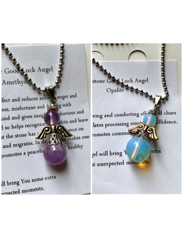 Ketting Good luck Angel in Amethist of Opaline