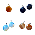 Edelsteen hanger rond in 4 edelsteen soorten