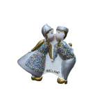 Koelkastmagneet Holland Kussend paar Goud/Wit