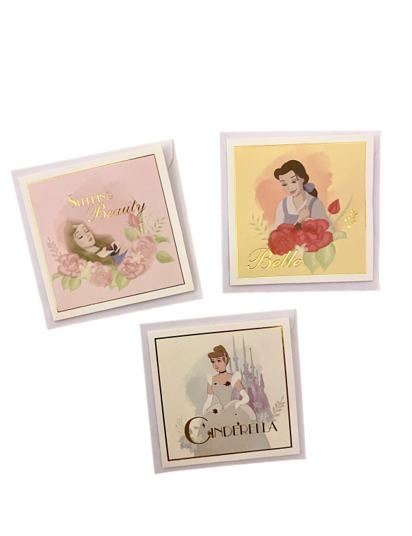 Disney Princess, 12 kaarten met folieprint en enveloppen