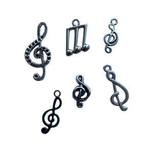 Bedeltjes Muziek sleutels 6 stuks Bedeltjes Muziek sleutels 6 stuks