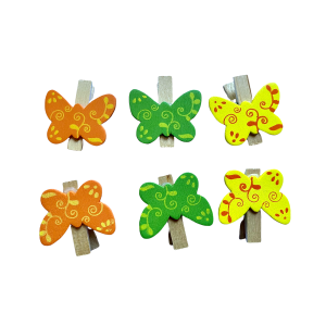 6 stuks Knijpers Vlinders 6 stuks Knijpers Vlinders