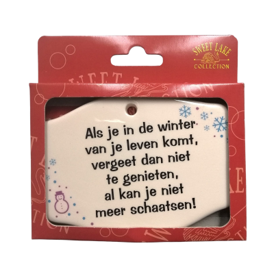 Sweet Lake Collection Spreuk Tegel Magneet "In de winter van je leven"