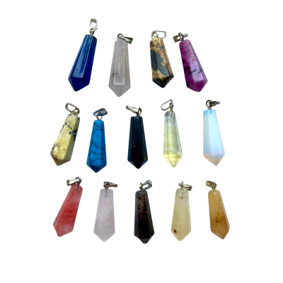 Edelsteen hanger pendule klein in diverse edelsteen soorten