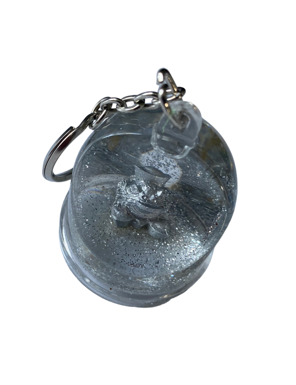 Sleutelhanger Snowglobe met Kikker en Glitter