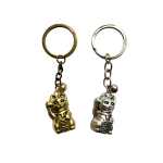 Sleutelhanger Lucky Cat zilver of goud