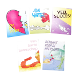 5 drieluik kaartjes met diverse boodschappen