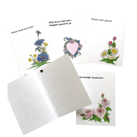 5 kleine kaartjes met diverse boodschappen