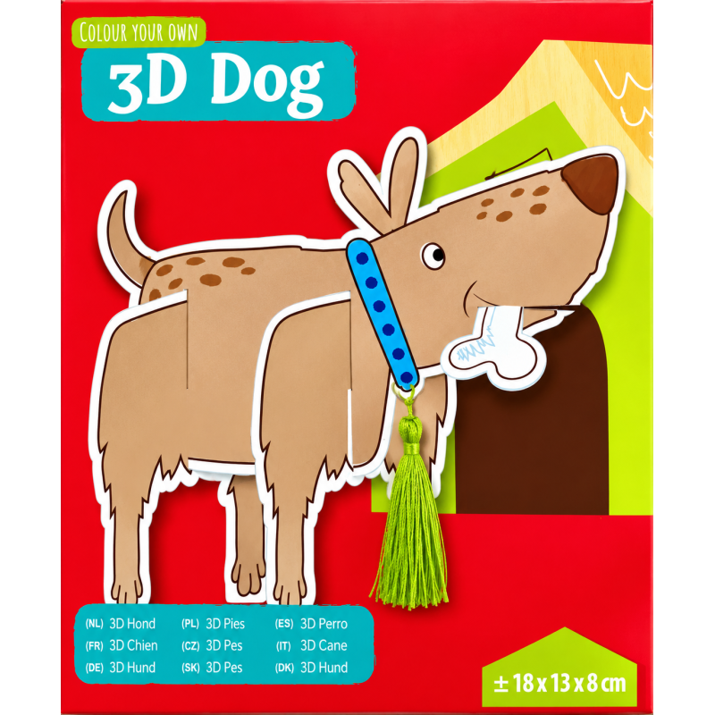 Kleur je eigen 3D Hond