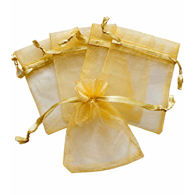 Organza zakje 7x9cm Goud