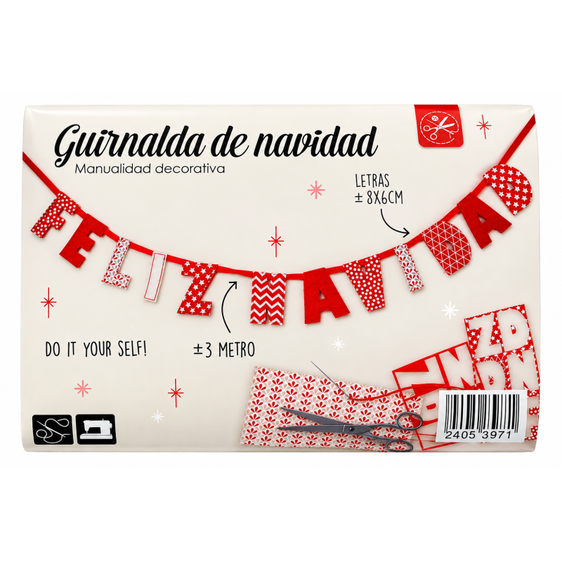 Feliz Navidad Kerst Slinger Knutselen 3 meter