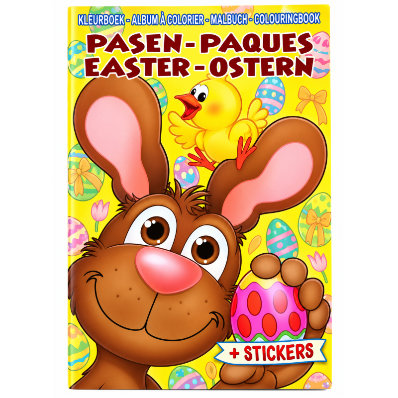 Pasen kleurboek, knutselboek met stickers
