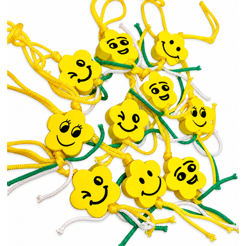 Gelukspoppetjes Smiley bloem 10 stuks 