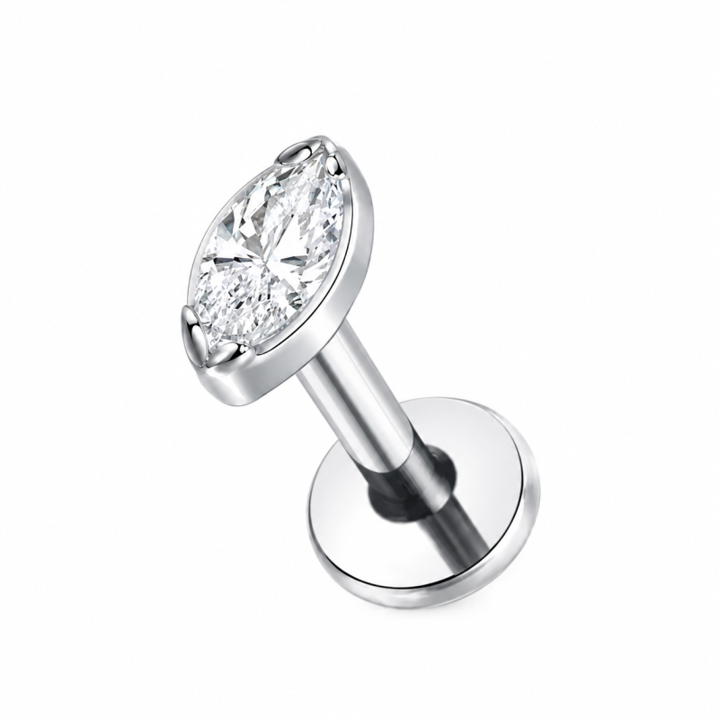 Labret Crystal Marquise Zilverkleurig 