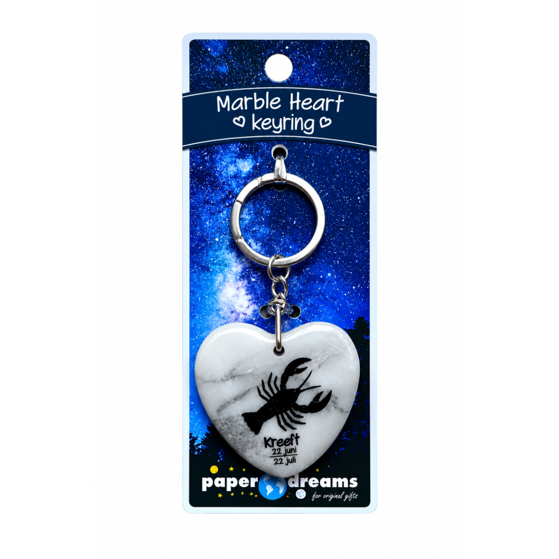 Sleutelhanger Marble heart Sterrenbeeld Kreeft