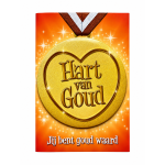 Wenskaart met Button Hart van Goud
