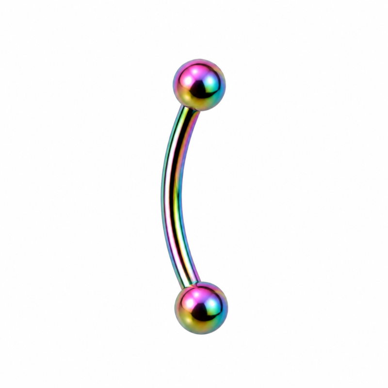 Wenkbrauw piercing glad Rainbow 8x1.2