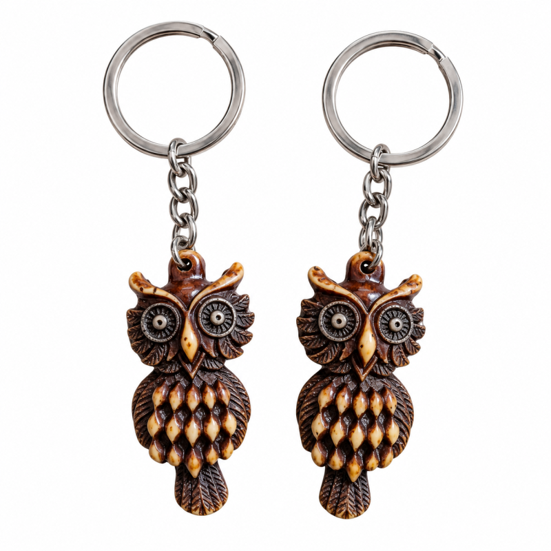 Sleutelhanger Uil bruin