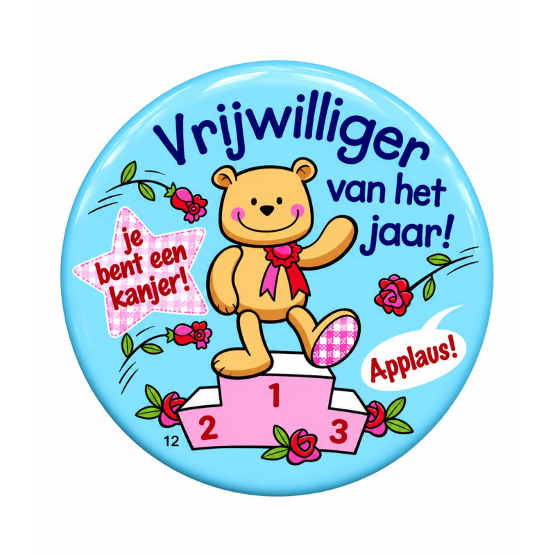 Blikje met tekst beertjes, Vrijwilliger van het jaar
