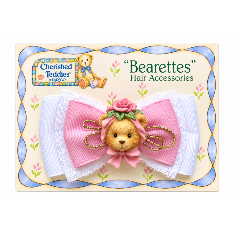 Cherished Teddies Bearettes Hair Accessoires Strik Roze/Wit