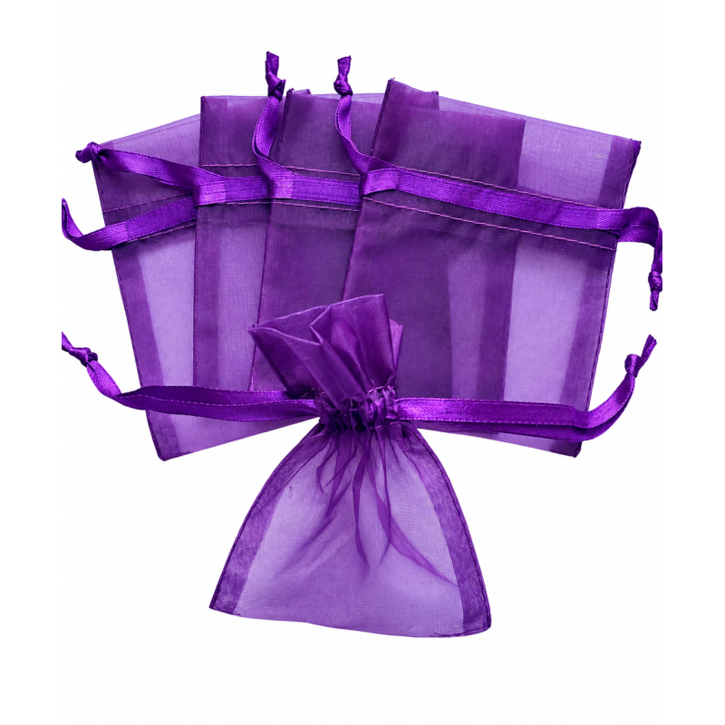Organza zakje 8x10cm Paars donker
