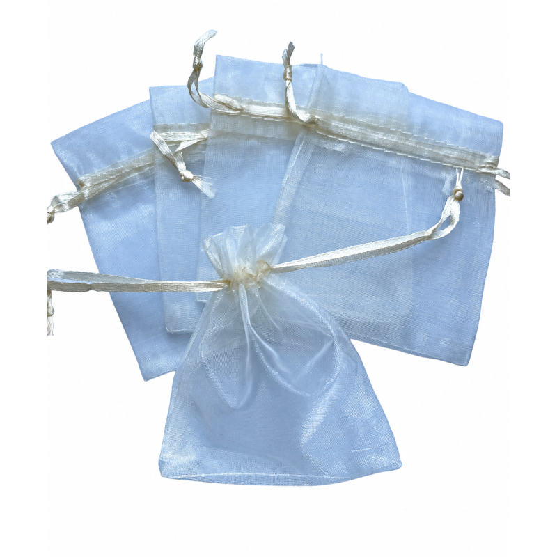 Organza zakje 8x10cm Parelmoer Creme
