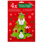 Kerst Honeycomb decoratie hangers 4 stuks