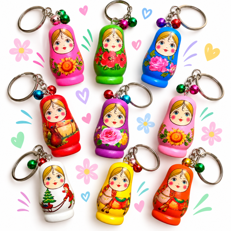 Sleutelhanger Matroesjka met belletjes
